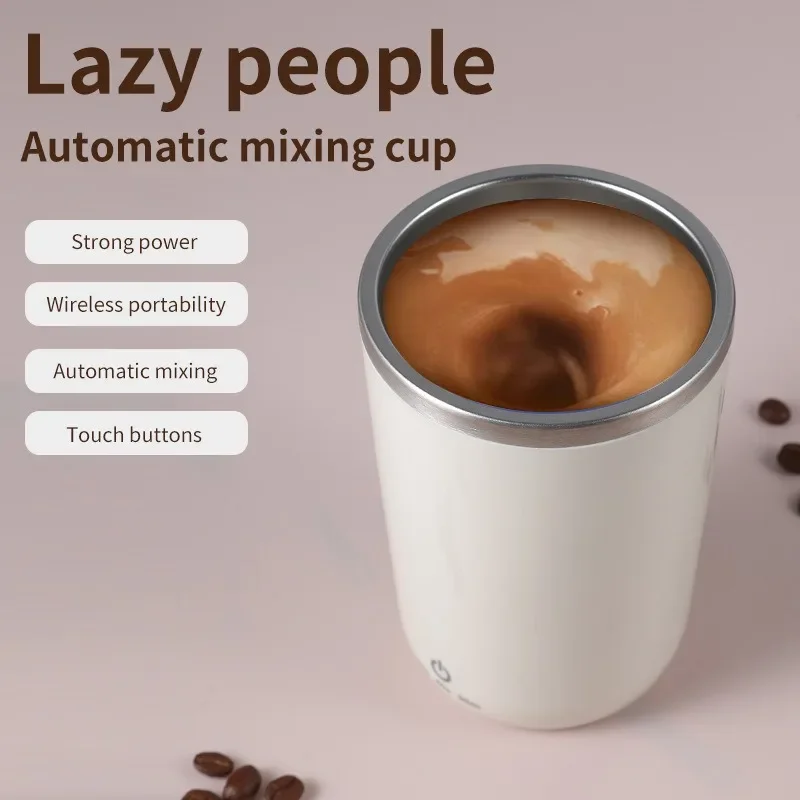 

Automatic Electric Mixing Cup Stainless Steel Lazy Automatic Magnetic Cup Portable Coffee Mixing Cup