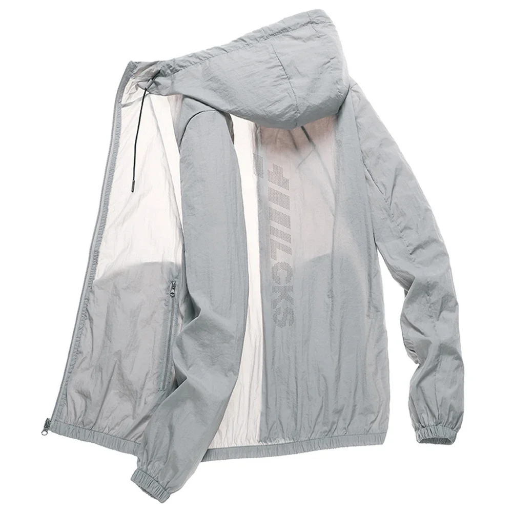 Camping Jacket Quick-Dry Jacket Hooded Neckline Lightweight Fabric Long Sleeve Print Pattern Brand New Ultrathin Camping Jacket