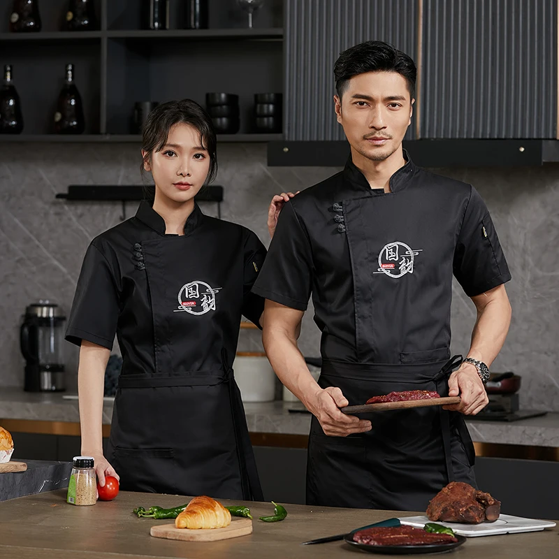 Chef-Kok Uniform Vrouwen Chef-Koksjas Mannen Werkplaats Uniformen Koken Kleding Cook Food Service Hotel Restaurant Werk Outfit