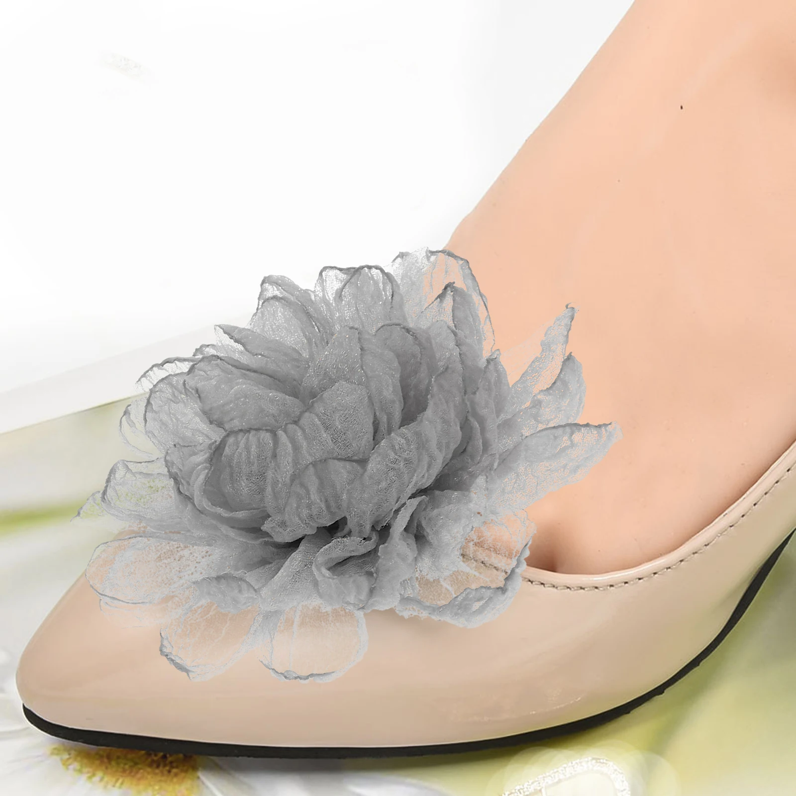 

2 Pcs Shoe Flower Decoration Shoes Clip Charm Embellishment Cloth Miss High Top