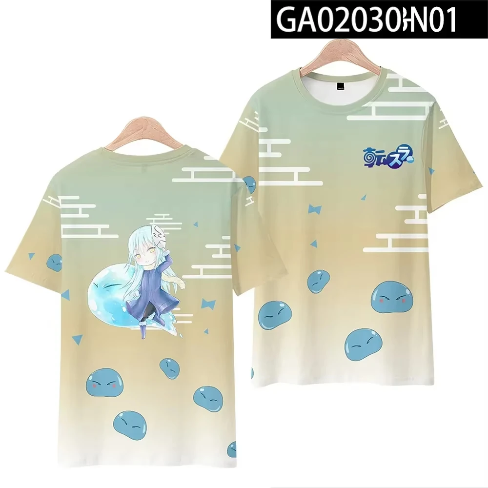 أنيمي ذلك الوقت حصلت على تجسدت كحل Rimuru Tempest ثلاثية الأبعاد تي شيرت مطبوع الرجال النساء موضة المتضخم قصيرة الأكمام بلايز تيز