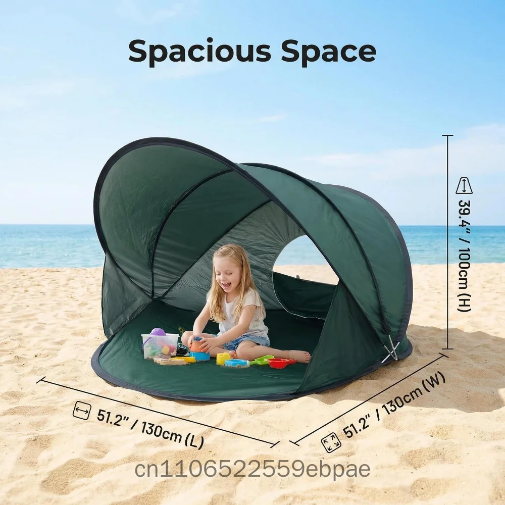 Quick Open Beach Lawn Tent Sun Protection Windproof Easy Fold Portable Outdoor Camping Picnic Backpacking Travel Fish view 3
