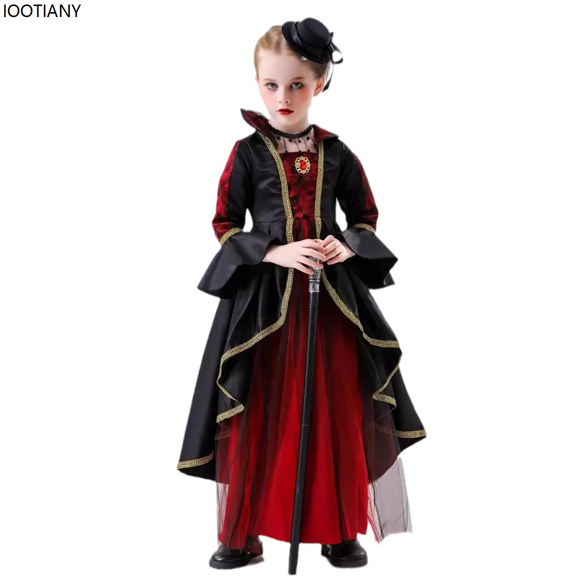 Halloween Kids Vampire Queen Cosplay Costumes Girls Count Dracula Fancy Dress Carnival Festival Party Witch Fantasy Dress Up New