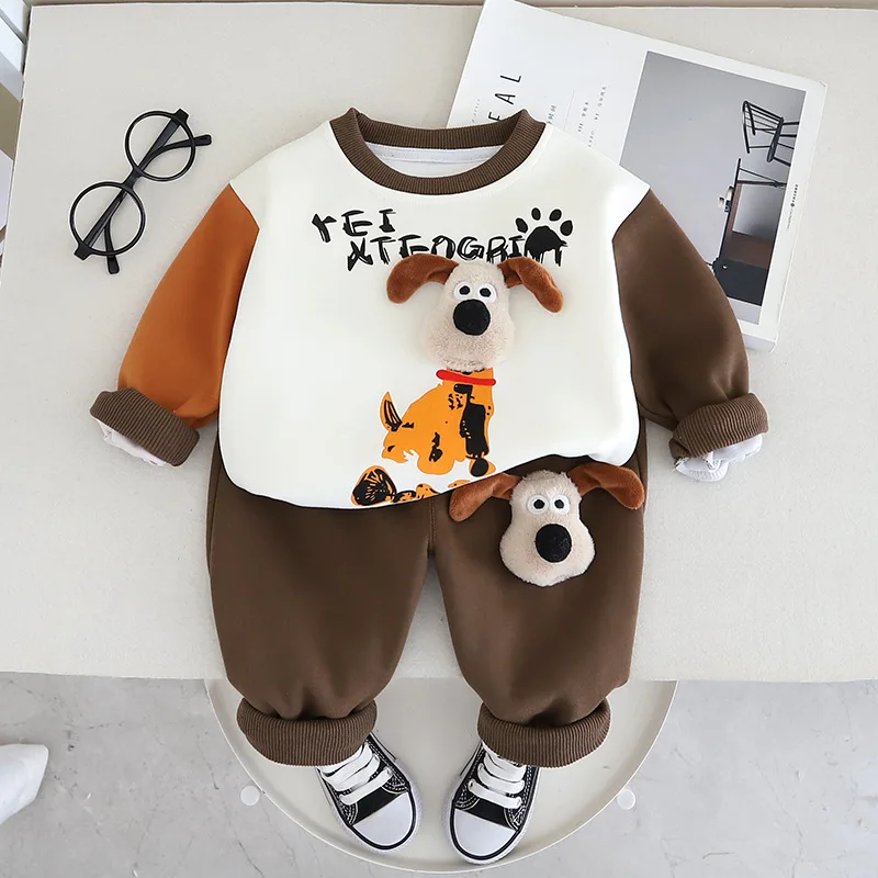 

New men's and women's baby autumn hoodie set baby clothes foreign style spring and autumn long sleeve two-piece set