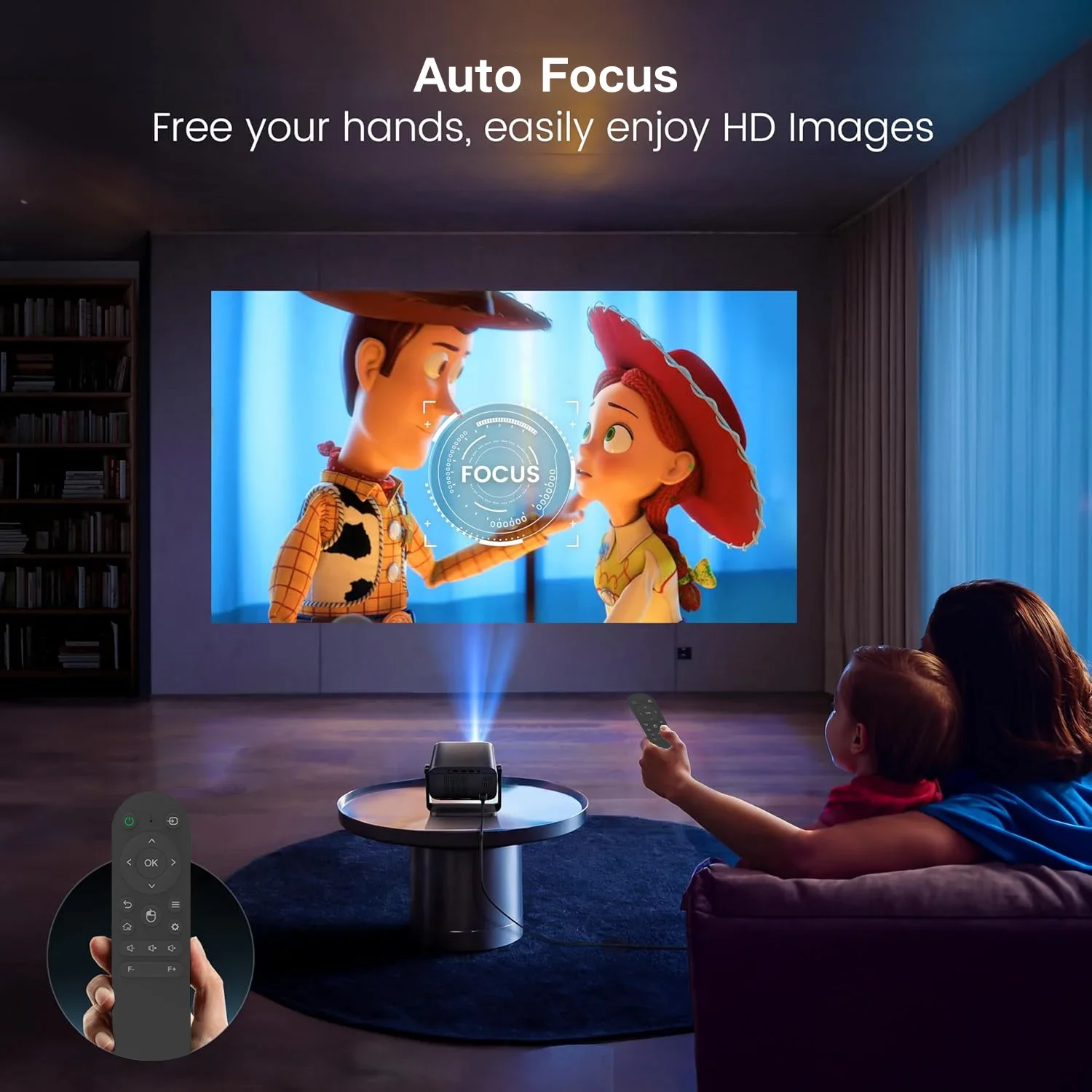 YYHC-4K projector with WiFi and Bluetooth, 3D audio and automatic video projector, 4000 outdoor movie projector