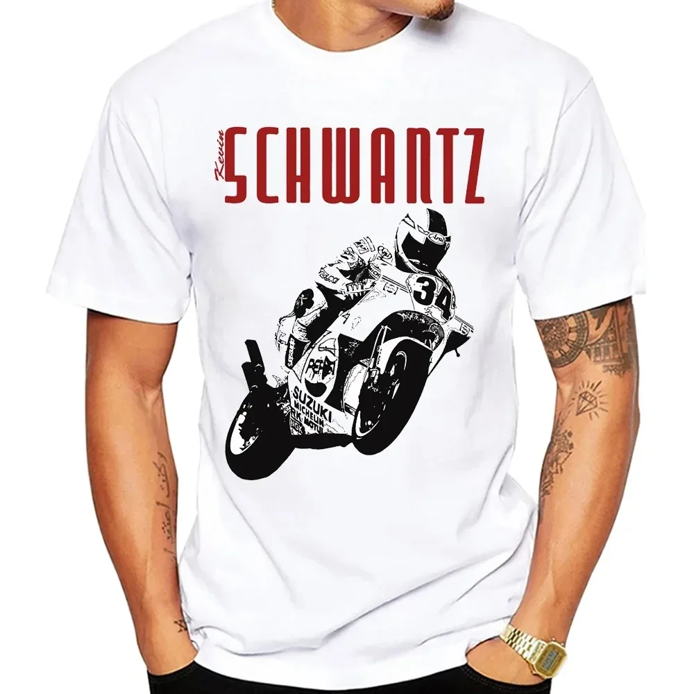 New Summer Men Short Sleeve GS Adventure Sport Casual White Tops Man Motorcycle Rider Tees Kevin Schwantz 34 1993 GP T-Shirt