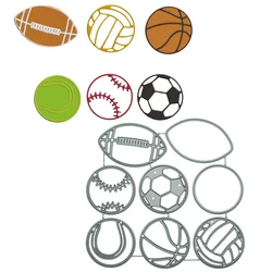 Die Cuts Set Ball Sport wzór koszykówki szablon metalowy dla majsterkowiczów pocztówka dekoracja do albumu na zdjęcia wykrawarka Scrapbooking dostaw