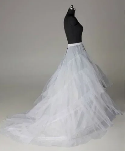 Vestido blanco de la falda de la crinolina de los bailes del deslizamiento de la enagua del tren del aro de la boda