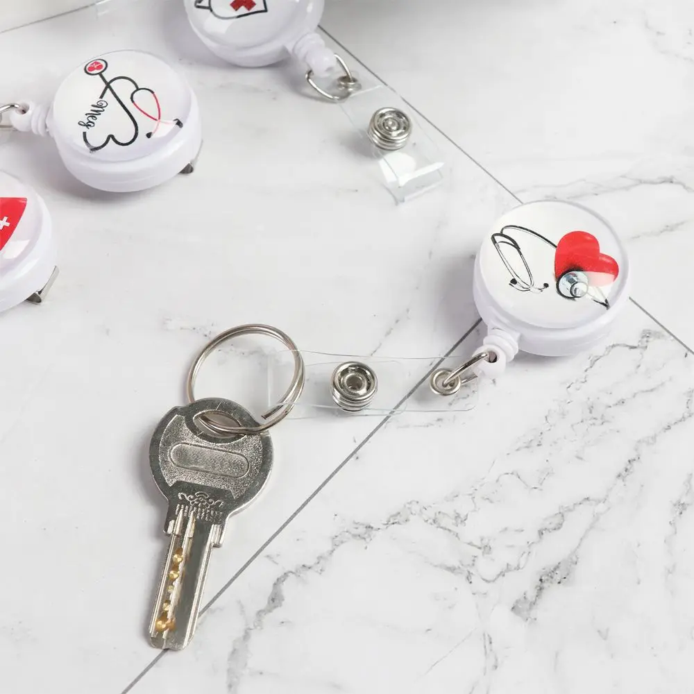 

1pc High Quality Retractable Office Supplies Nurse ID Name Card Badge Holder Lanyards Key Ring