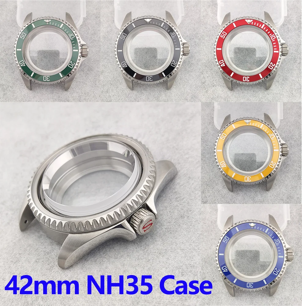 

Корпус часов 42 мм, корпус NH35, корпус SKX007, корпус из нержавеющей стали, сапфировое стекло, водонепроницаемый корпус, подходит для механизма NH35/NH36