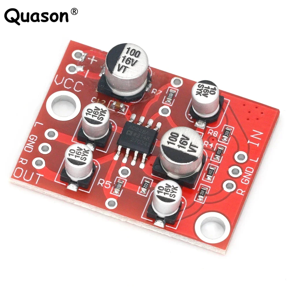 Modul Preamplifier Papan Pengeras Daya Preamp Stereo DC 5V-15V AD828