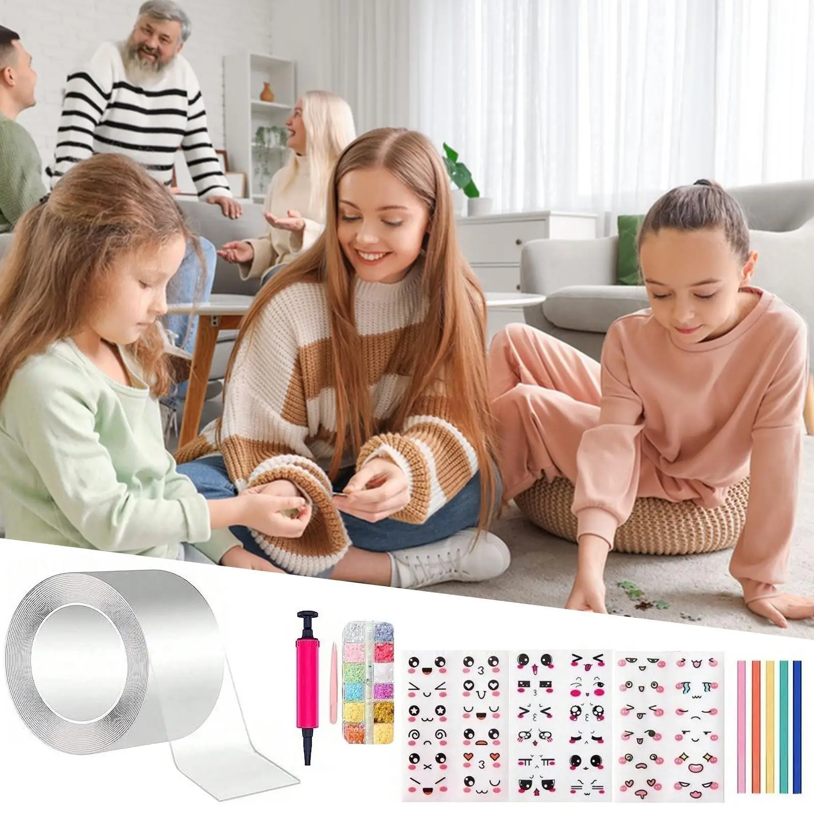 

Набор для создания пузырей из лент: игрушки-мялки, липкие шарики из лент для детей, взрослых, семьи, студентов, учителей, для работы, дома, путешествий, на день рождения