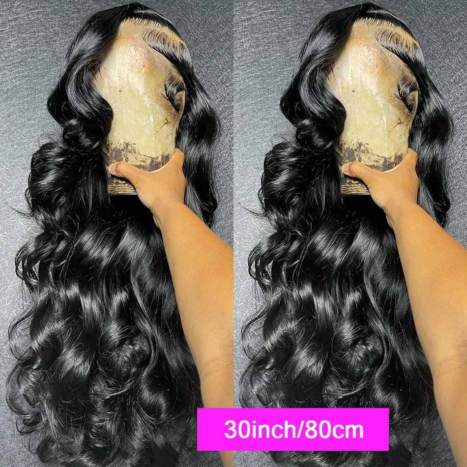 Peruca dianteira do laço da onda do corpo para mulheres, perucas do cabelo humano do laço HD, peruca frontal transparente do laço, 13x4, 28 ", 30"