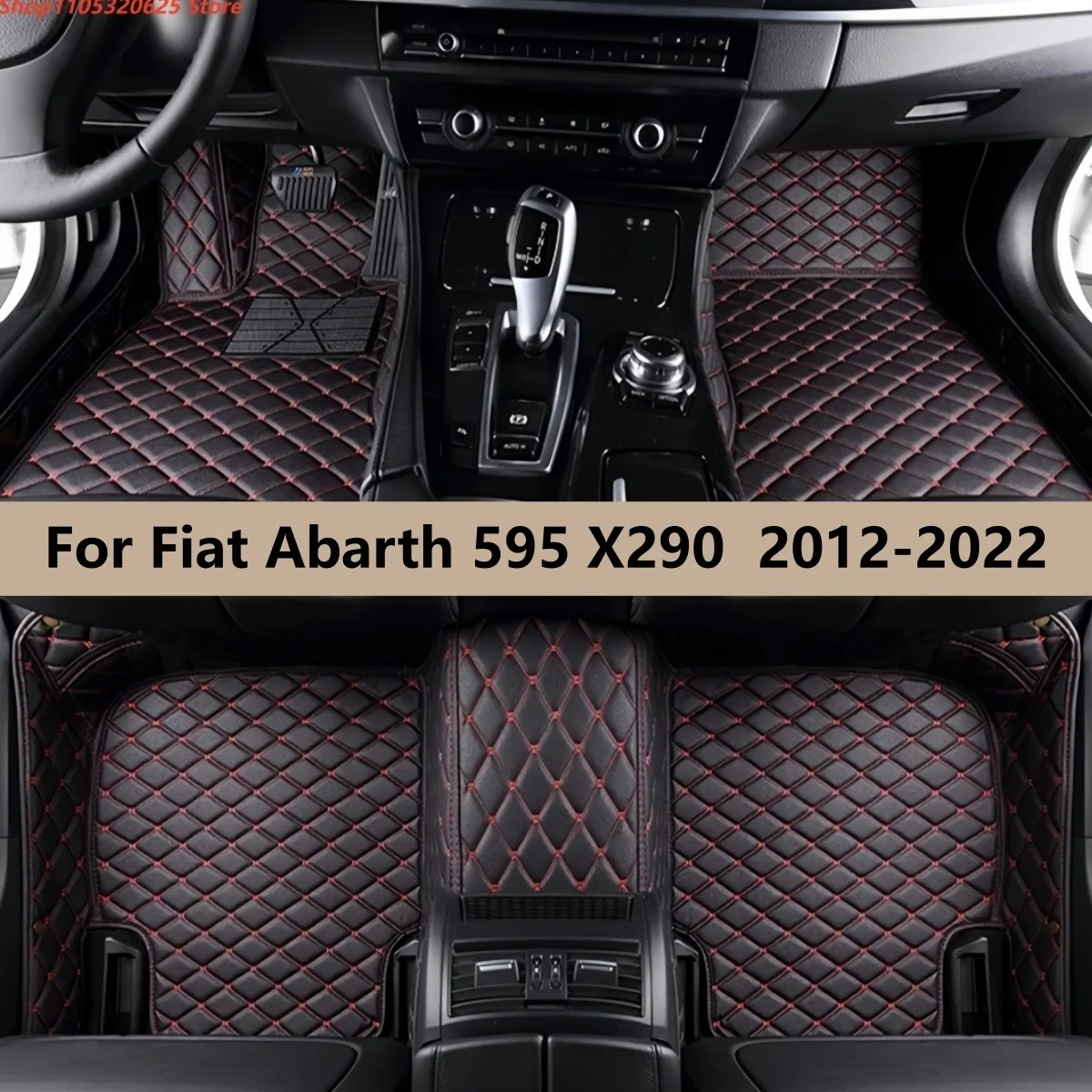 

Автомобильные коврики для Fiat Abarth 595 X290 2012~2022, аксессуары для салона автомобиля, кожаные ковры, напольные коврики