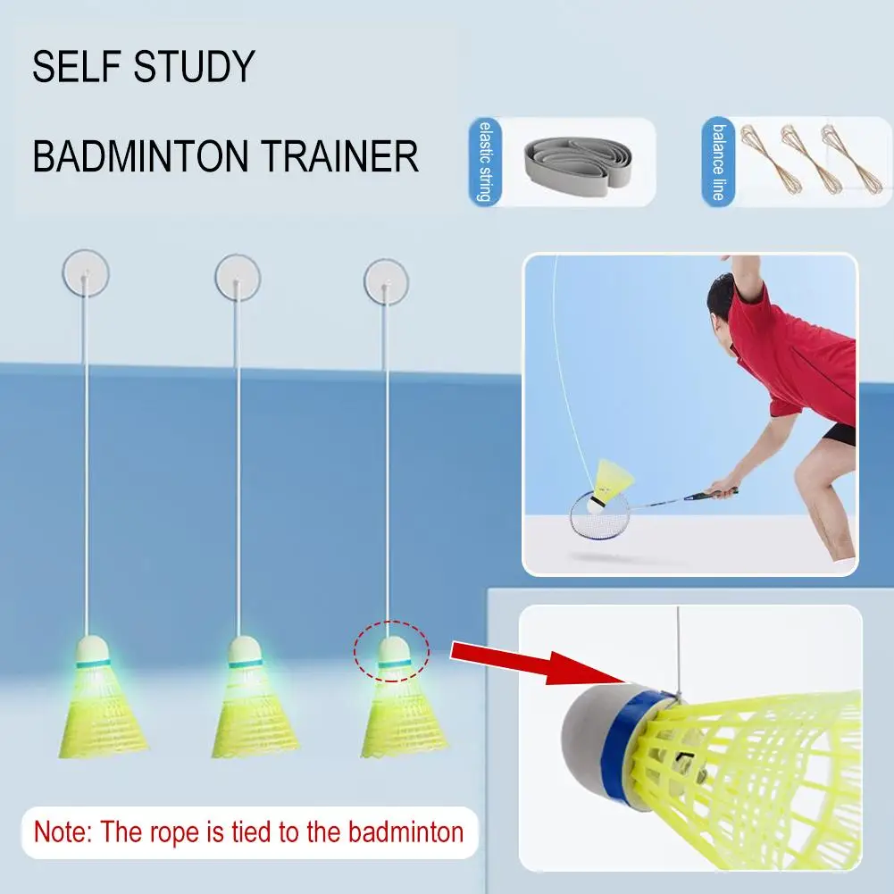 1Set Professional Badminton Trainer Self Study Practice Stretch Badminton Rebound Training Single Accompanying Exercise Tool Kit