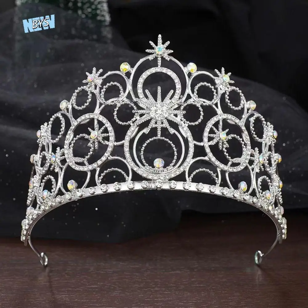 

Trendy Luxury Baroque Queen Tiaras Sparkling Elegant Wedding Head Wear Vintage Shiny Bridal Princess Crown Stage Performances