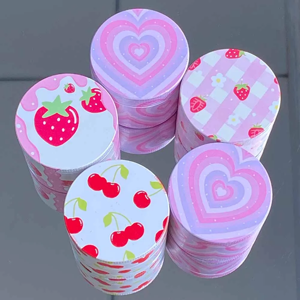 1pcs Pink Heart Grinder 40mm/50mm Crusher Strawberry Spice Mill Girly Smoking Accessories Christmas Grilfriend Gift