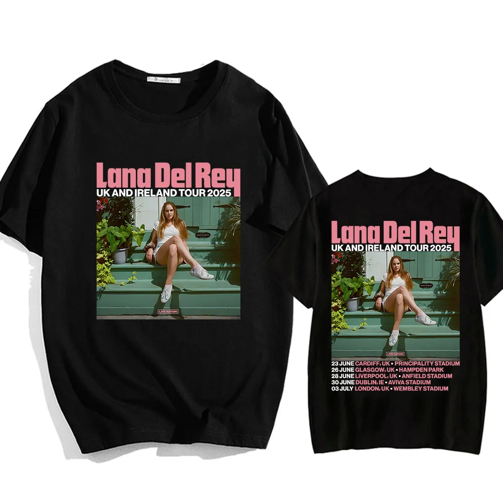 Lana Del-Rey Tour 2025 T-shirt The Right Person Will Stay New LP Printing Tshirts Cotton Short Sleeve Soft Tee-shirt Mens Tees