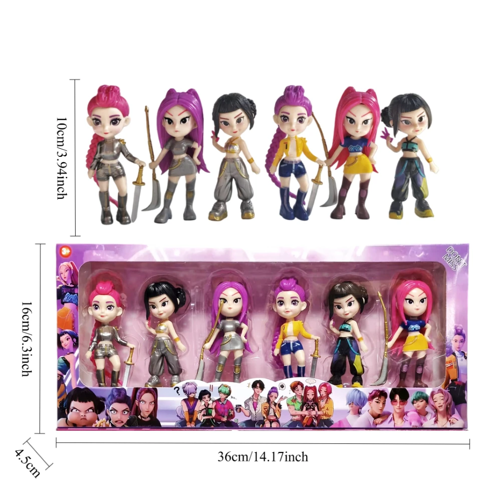 Kpop Girl Group Rumi Mira Zoey Anime Style Polyvinyl Figurines Desktop Trinkets Christmas New Year Gifts for Kids & Kpop Fans