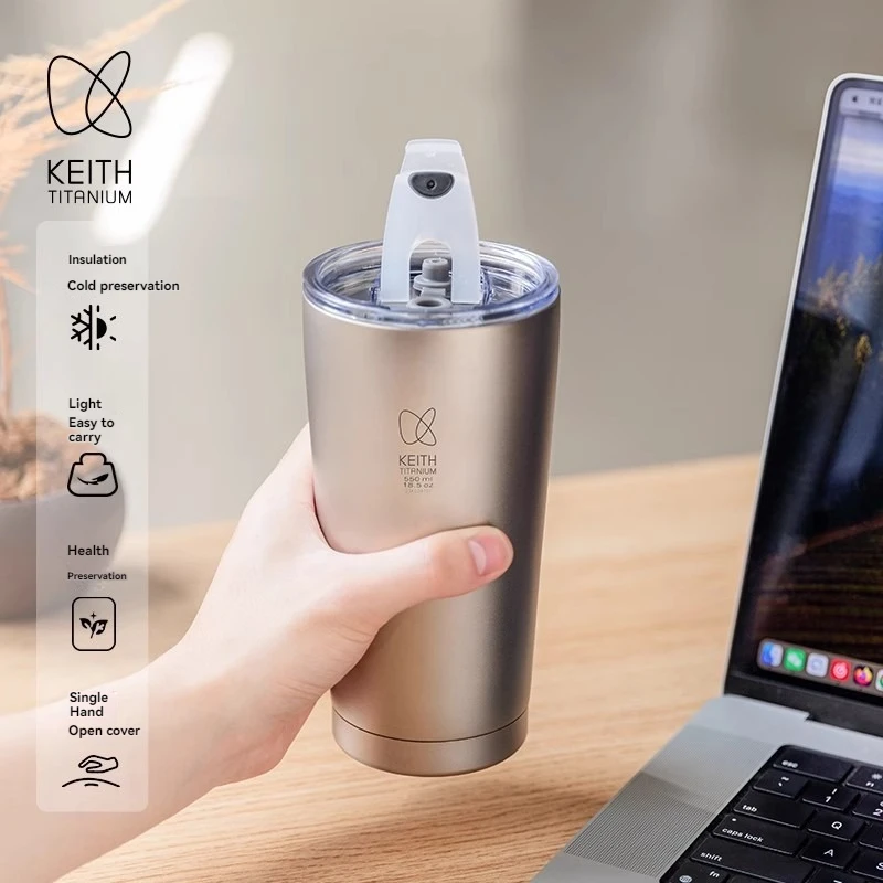 

Pure titanium vacuum insulation car water cup 550ml double-layer thermal insulation portable tea cup