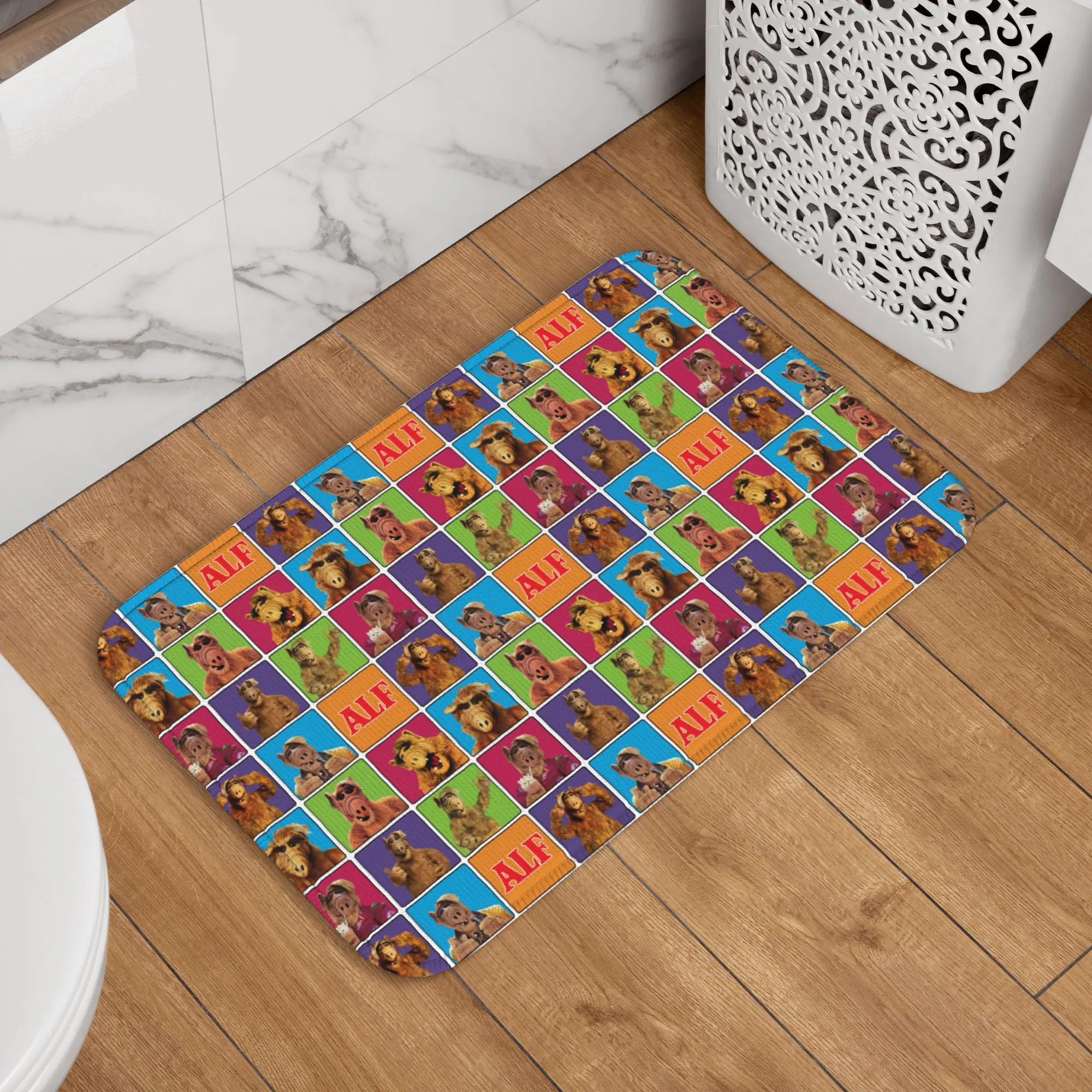 

Коврик для двери, пола, ванной, кухни с изображением инопланетной формы жизни ALF, противоскользящий, для использования в помещении, с изображением героев научно-фантастического телешоу, придверный коврик, садовый коврик для входа