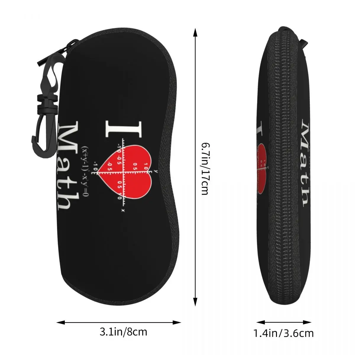 Custom I Love Math Pattern Glasses Case Cool Geek Nerd Shell Eyeglasses Case Sunglasses Box view 3