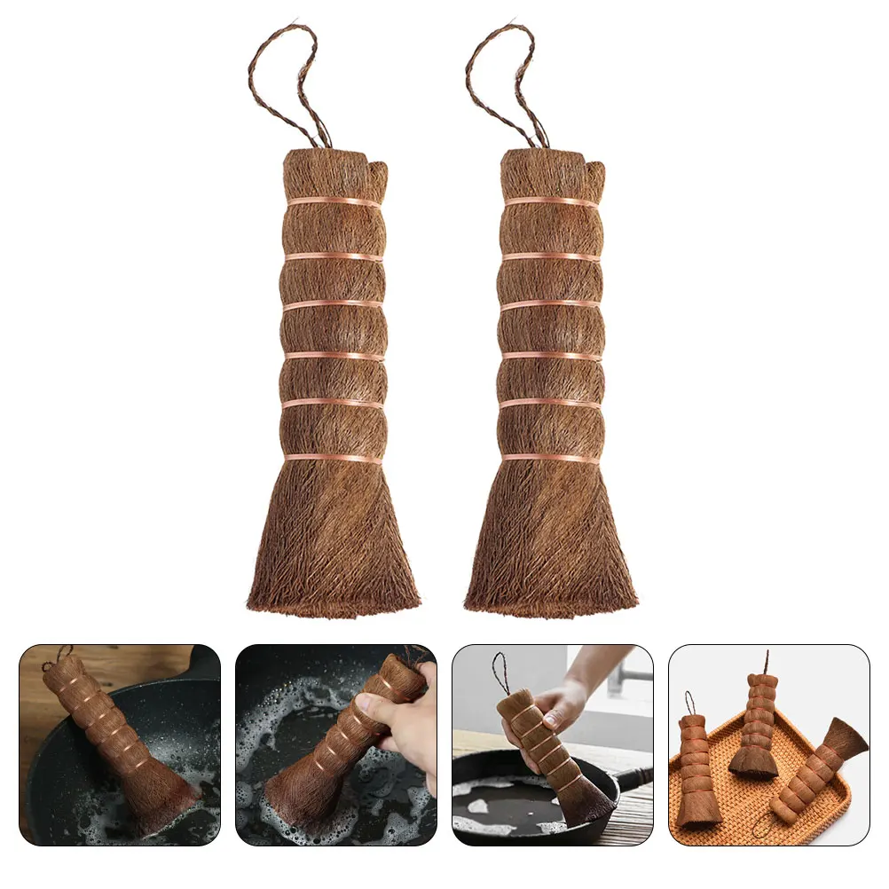

2pcs Tea Tray Cleaning Brush Set Natural Bristle Small Kitchen Tools For Tea Room Cafe Home Mini Brush Bowl Teaware