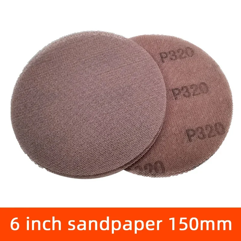 10 Pcs Of Car Paint Finish Putty Sanding Sandpaper 6 Inch 150mm Pneumatic Sanding Machine Round Flocking Sandpaper