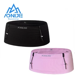 AONIJIE W8116 Woven Elastic Sports Waist Pack Men Women Trail Running Belt Hydration Waist Bag Phone Holder Gym Fitness Marathon