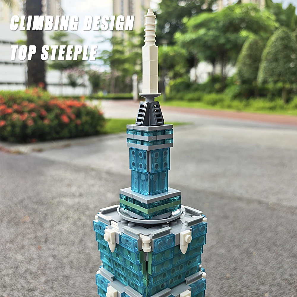 Taipei 101 City Landmark Architecture Building Blocks Bricks Model MOC Assemble Toy Tabletop Decor Collectible Memory Gift view 5