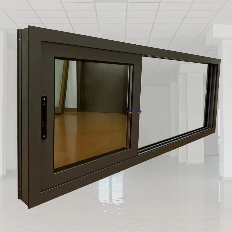 Customization Thermal Break Aluminum Sliding  Window Energy Efficiency  Three Slides Double Tempered Glass Stacker Sliding Alumi