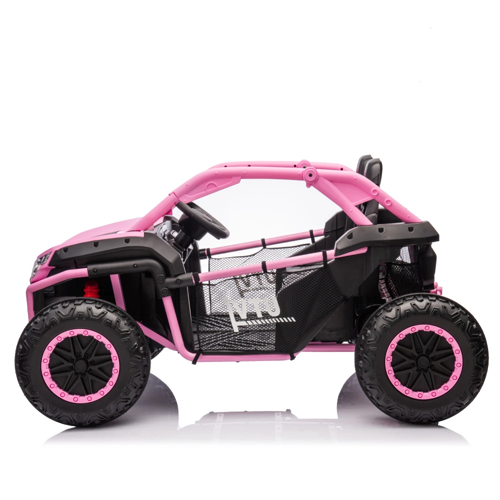 Max Speed 4.97MPH 24V Two-seater Kids Ride On UTV 400W Super high power 4 wheels, Bluetooth, MP3, USB, Horn, Rear storage space