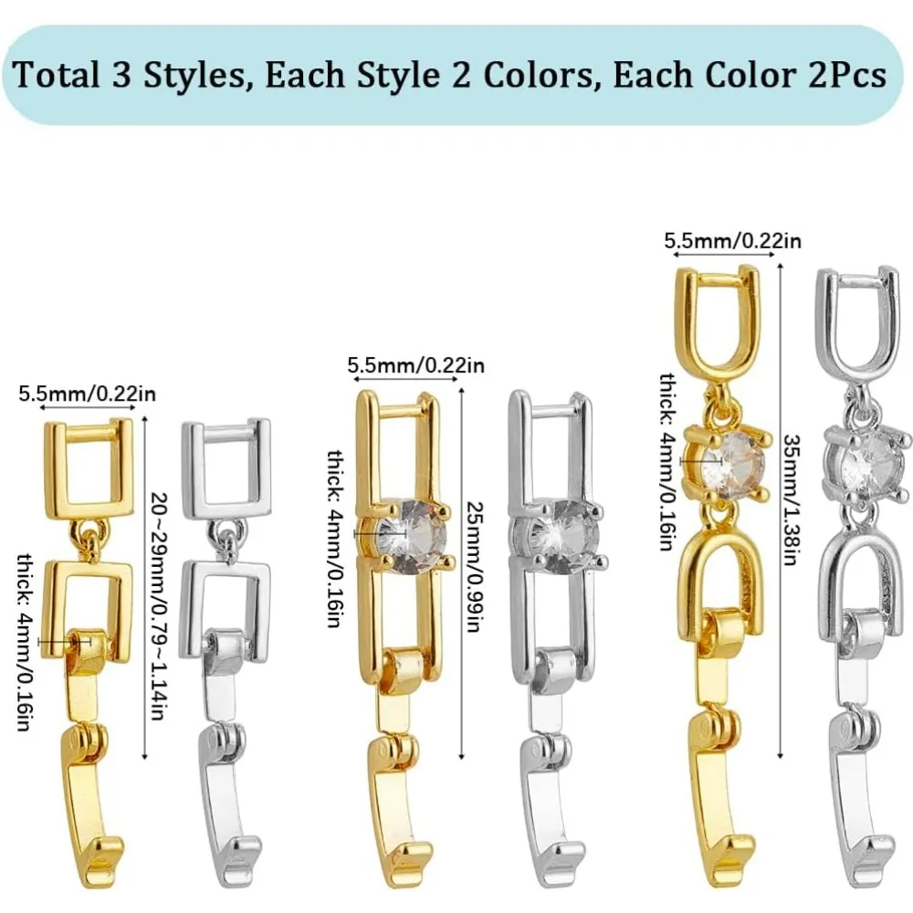 

1 Box 12pcs Folding Clasps Fold Over Bracelet Clasp Small Clasp Extensions for Jewelry Making Women Adults Crafting Supplies