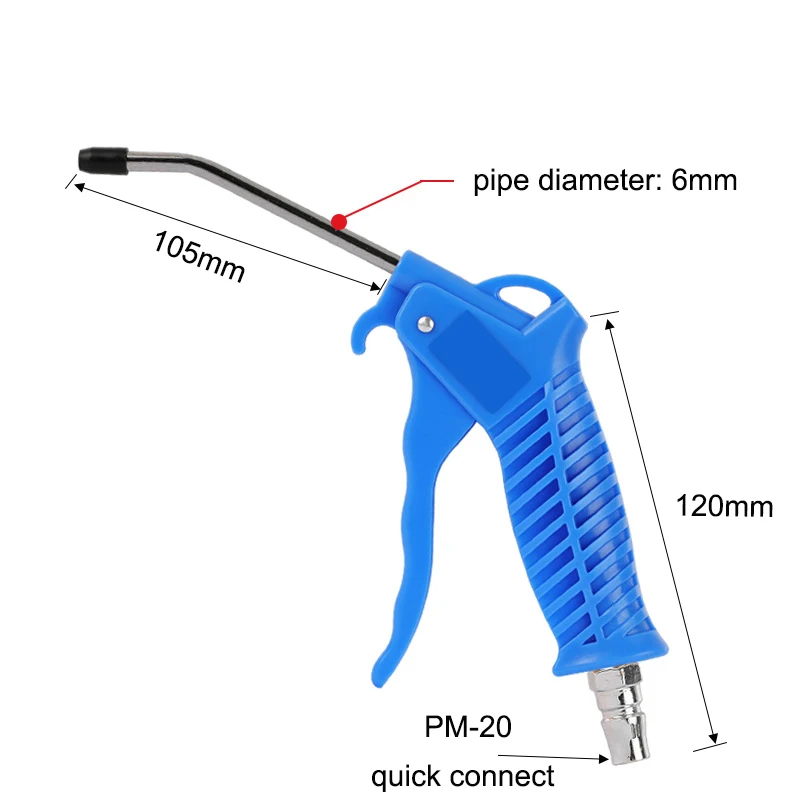 Pneumatic Hardware Tool Dust Removal Gun Blowing Air Soot Blowing Gun Air Pump Extended Nozzles High Pressure Dust Blowing Tool