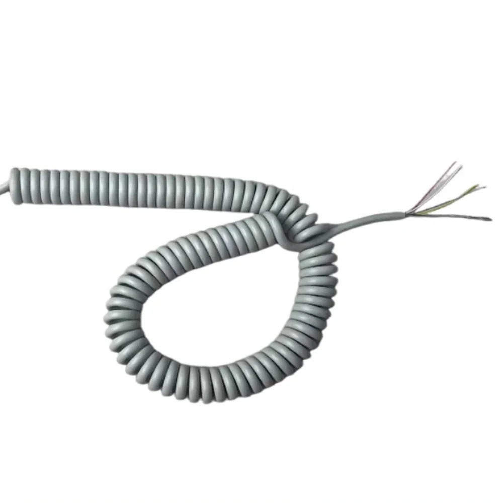 

6-Core Gray Line PU Spring Wire 0.2mm² Shielded Spiral Cable Extension Wire Signal Line High-Quality Shielded Spring Power Cable