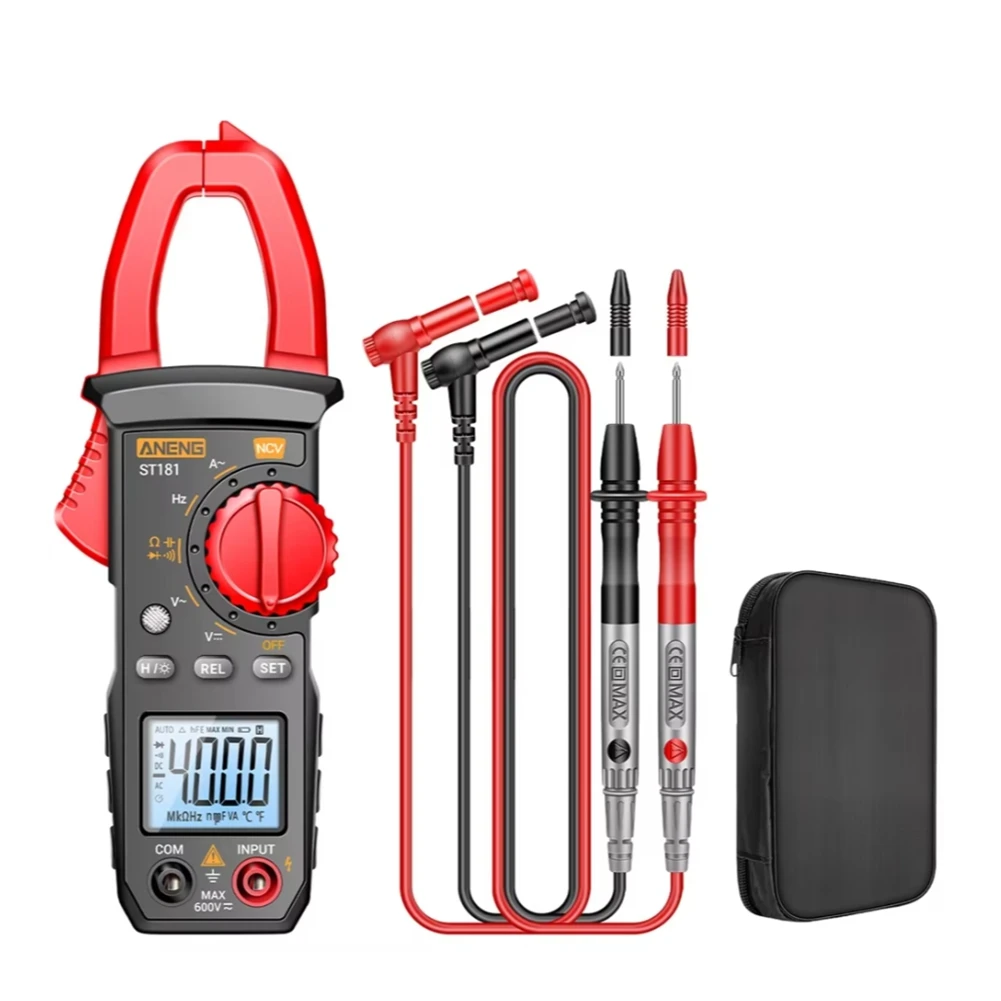 A42F Smart Digital Clamp Multimeter ST181 AC Current Voltage Continuity Tester Clamp Meter Ammeter NCV Ohm Test Tools