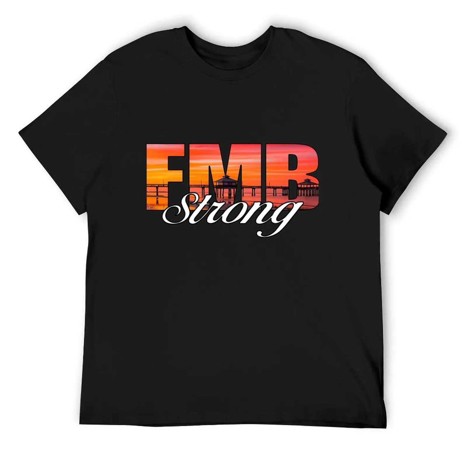 

FMB STRONG HURRICANE IAN 2022 #SUPPORT LOCAL PIER T-Shirt quick drying T-shirts for men cotton