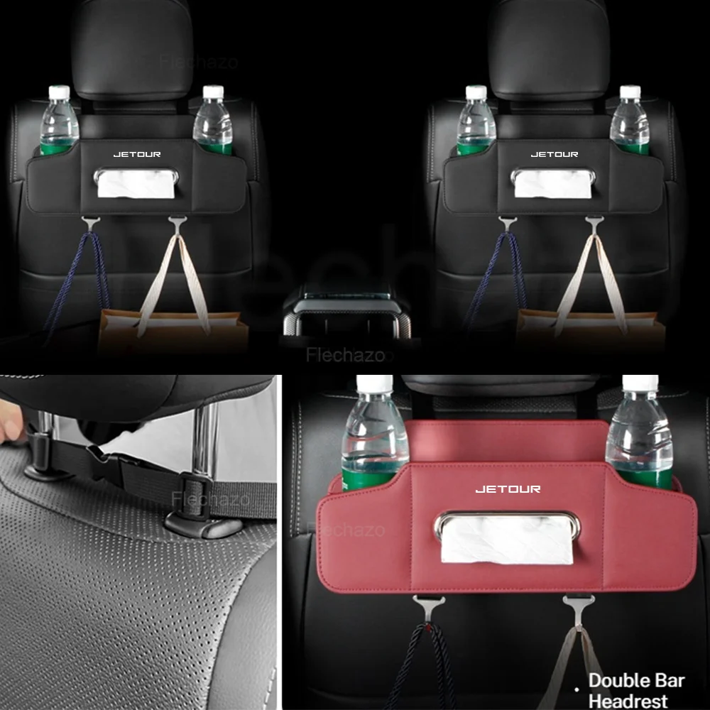 

Car Rear Seat Storage Box Tissue Box With Cup Holder Accessories for jetour X70 X90 X70S PLUS Chery x95 T2 T3 Car Accessories