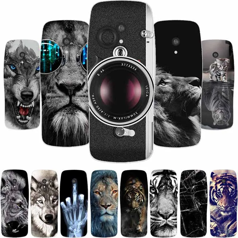 Para Nokia 3210 2024 Funda Cool Animal León transparente silicona transparente TPU Funda trasera suave para Nokia 3210 Funda 2,4 "Funda Funda