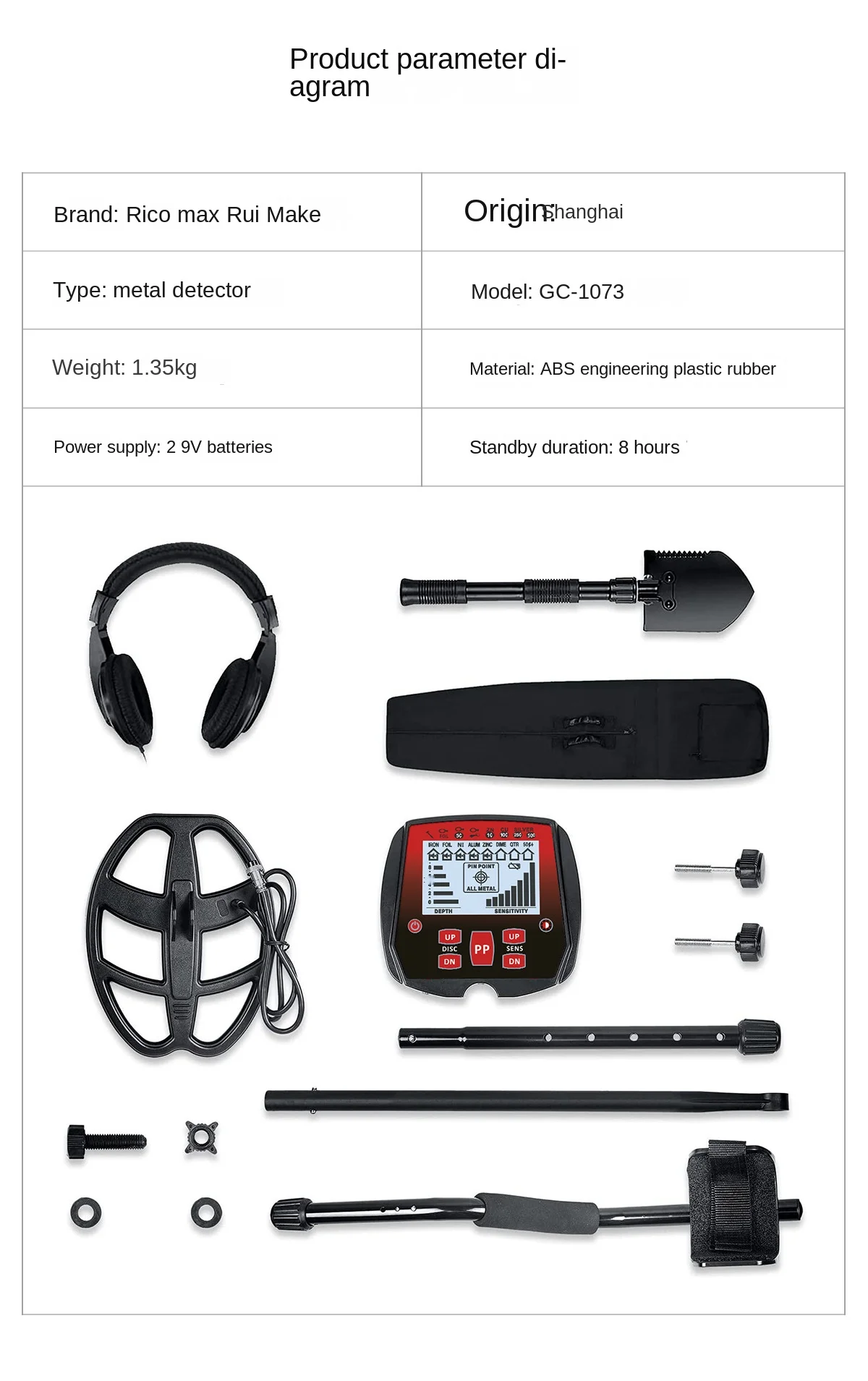 Imagem -04 - Precisão e Sensibilidade Underground Metal Detector Gc1073 Outdoor Treasure Alta