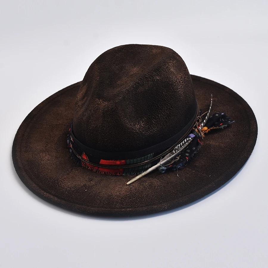 Ręcznie robiony kapelusz fedoras z imitacji wełny w stylu vintage Panama Jazz Hat Gentleman Party Dress Cap