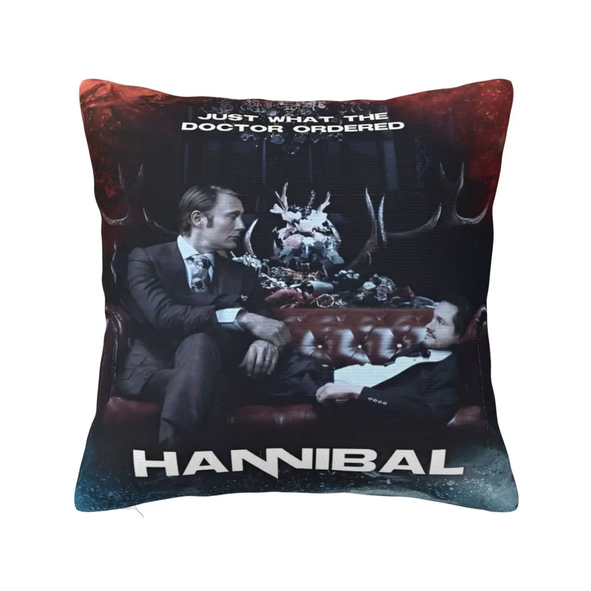 Stylish Bedroom Mads Mikkelsen Hannibal Horror MovieDecorations Pillowcase Accessories Pillow Covers Zipper Multiple Sizes