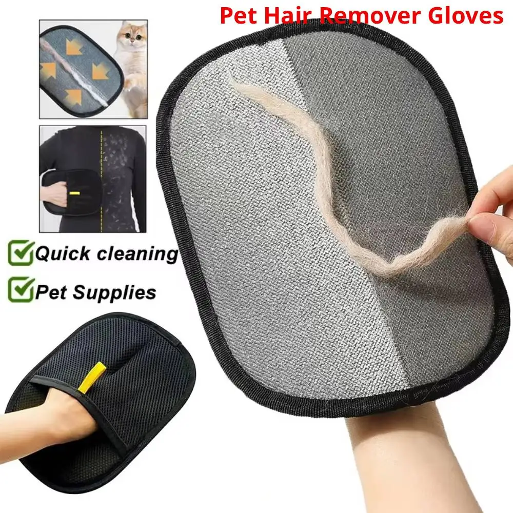 Pet Hair Remover Portable Washable Clothes Hair Dehairing Gloves Pet Cleaning Products Pet Accessories for Long/Short/Curly Hair