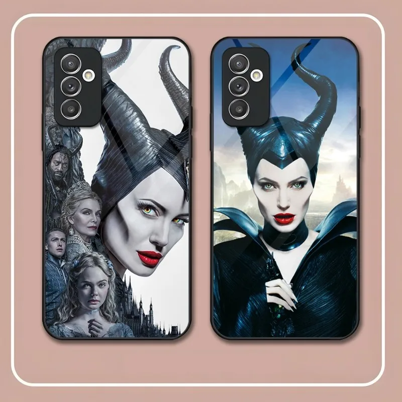 Maleficent Phone Case Tempered Glass For Samsung A52 A54 A14 A34 A51 A22 A32 A72 S22 S23 Ultra Note 20 10 Pro Plus Cover