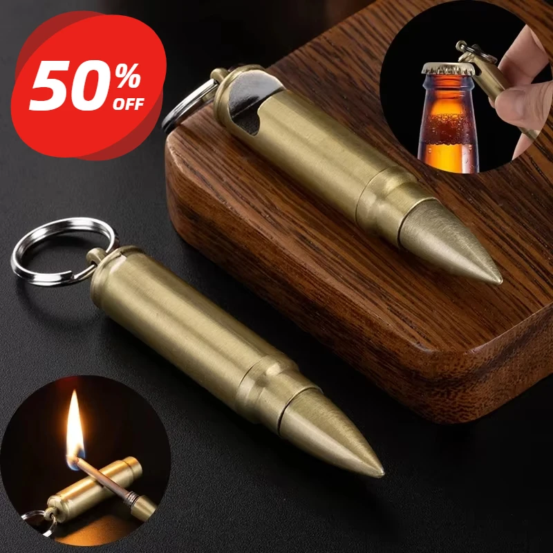 Creative And Personalized Retro Bullet Match Lighter Multifunctional Wine Opener Multiple Times Burning Matches Portable Lighter