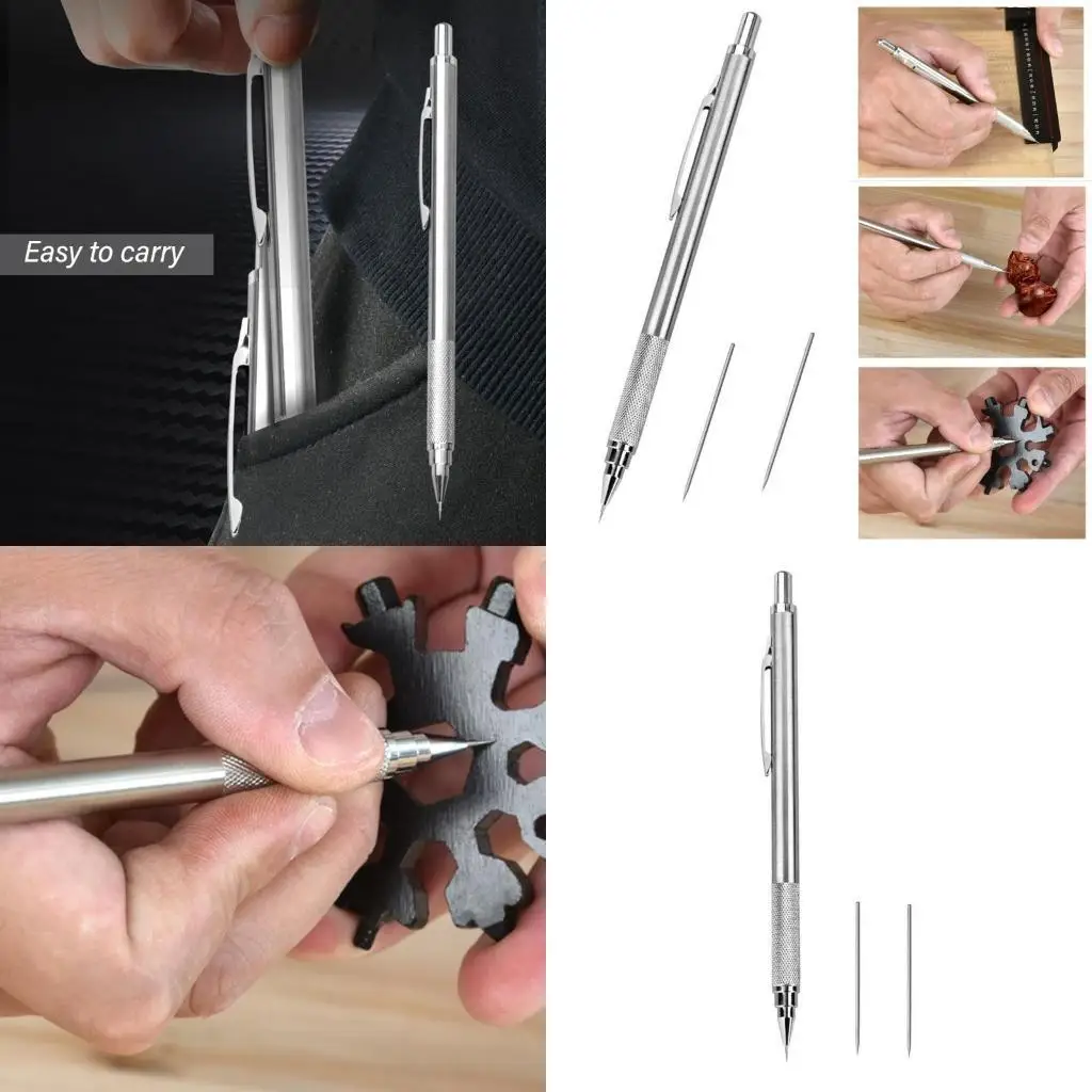 Punzón central automático 652F, punzón central con resorte acero, herramienta marcador central fuerza impacto