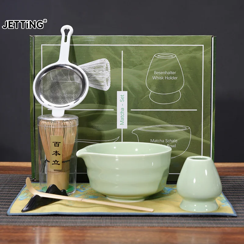 

7pcs Japanese Matcha Making Set Bamboo Matcha Brush Exquisite Matcha Bowl Gift Box With Whisk Sumptuous Tea Tools Great Gifts