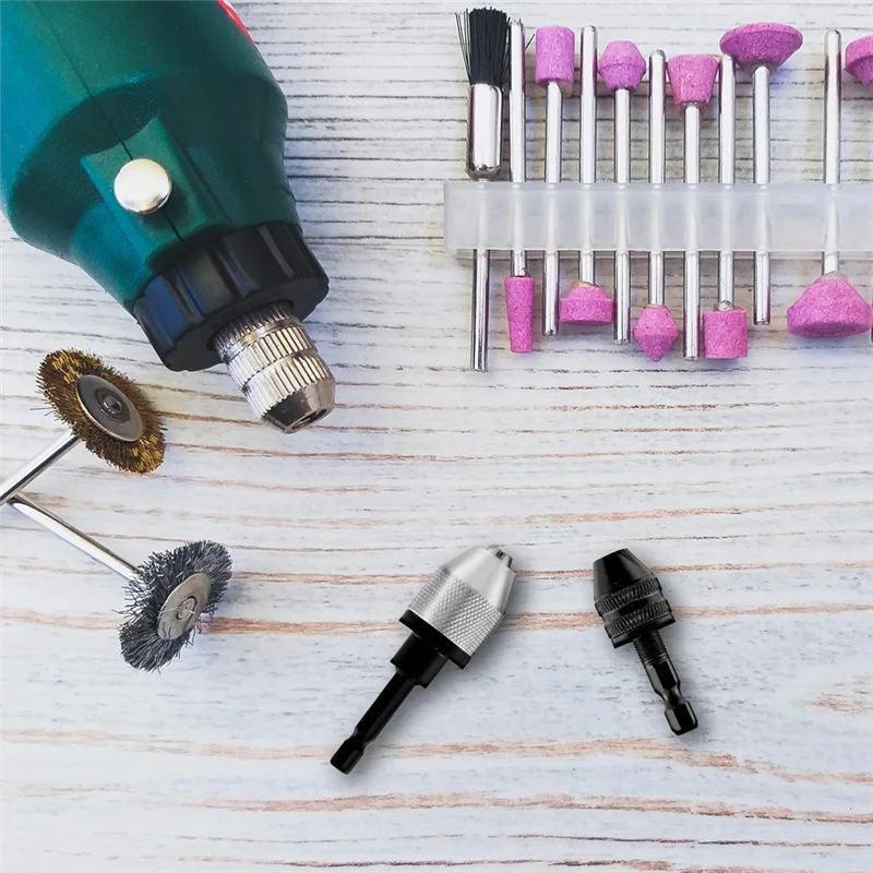 

AA50-Keyless Drill Chuck Bit,Keyless Drill Chuck Fast Change Converter Extension Screwdriver Drill Adapter0.3-6.5/0.3-3.6Mm