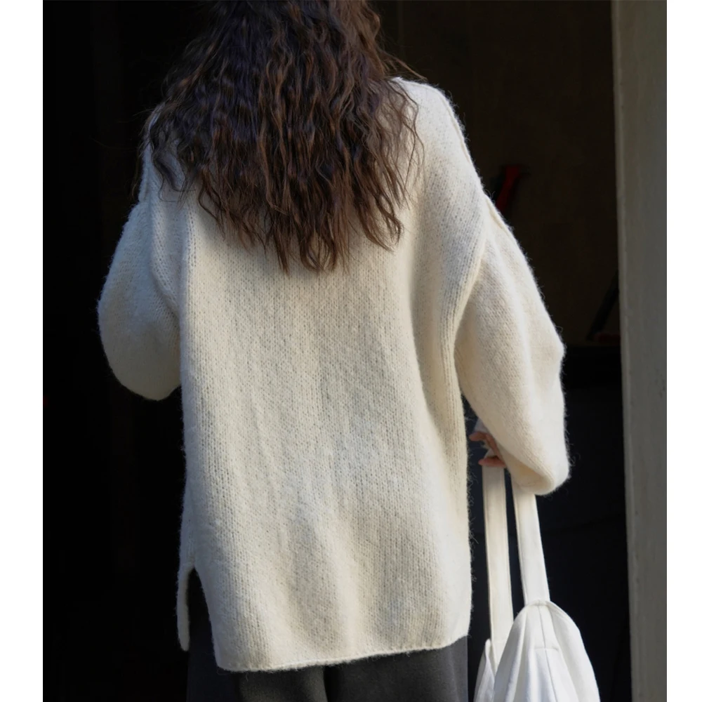 Women Soft Knitted Sweater O-Neck Long Sleeve 30% Wool Pullovers Clothes Tops For Women Sweater Pull Femme