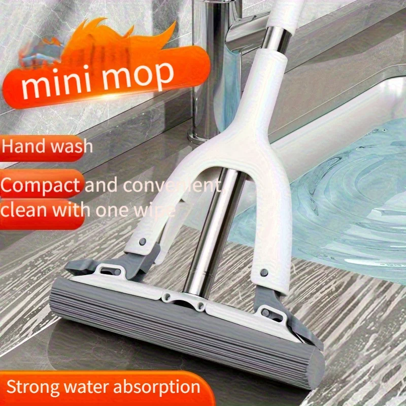 Vadrouille éponge portative mains libres, type rouleau, contreplaqué épais, pliable, échauts d'eau, Portable pour usage domestique, poignée réglable